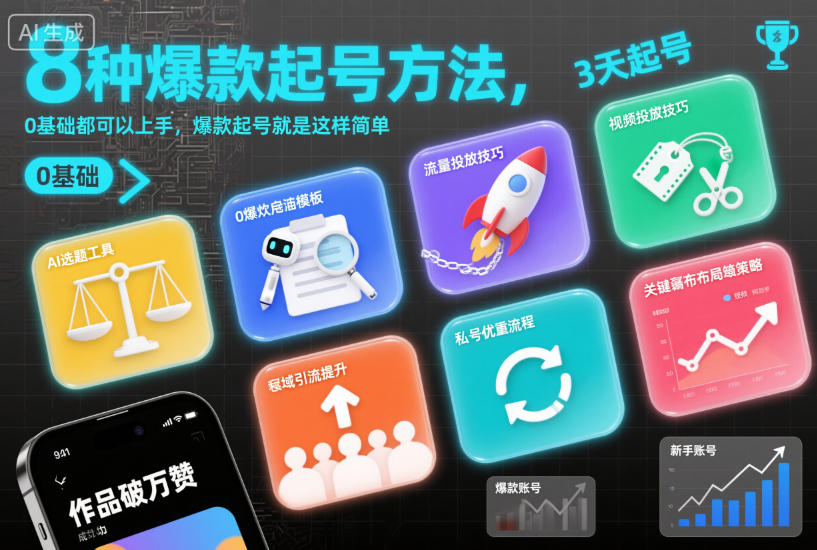 8种爆款起号方法，0基础都可以上手，爆款起号就是这样简单-创领云聚