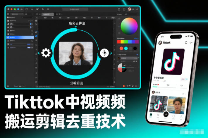 Tiktok中视频纯搬运剪辑去重技术，外来技术，自行测试-创领云聚