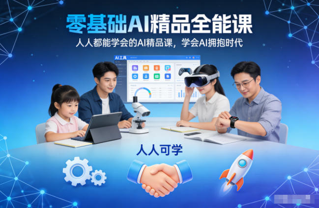 零基础AI精品全能课，人人都能学会的AI精品课，学会AI拥抱时代-创领云聚