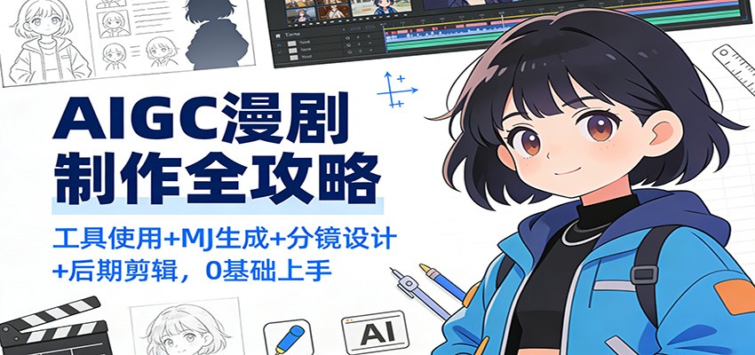 AIGC漫剧制作全攻略：工具使用+MJ生成+分镜设计+后期剪辑，0基础上手-创领云聚