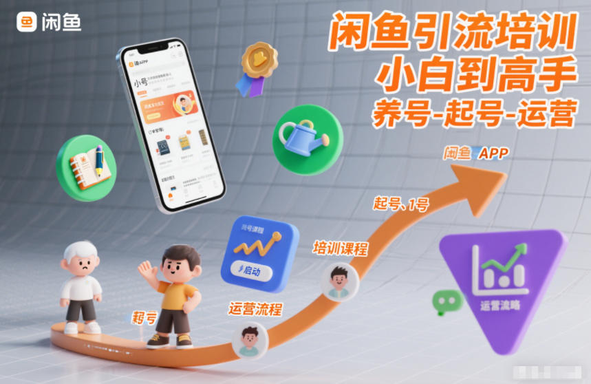 闲鱼引流培训，小白到高手，养号-起号-运营-创领云聚