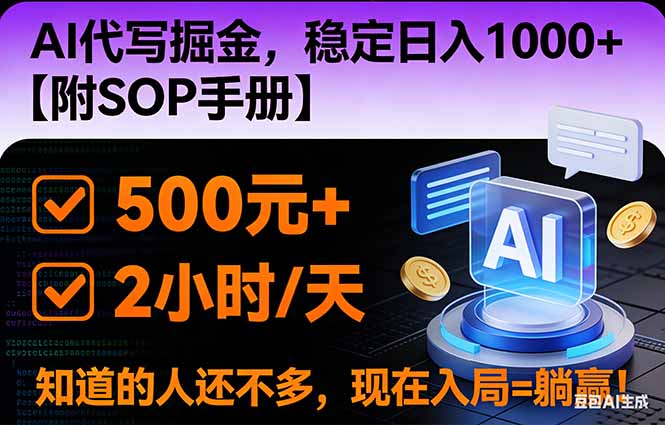 2026风口项目,AI代写掘金，稳定日入1000+，掌握核心技能【附SOP手册】-创领云聚