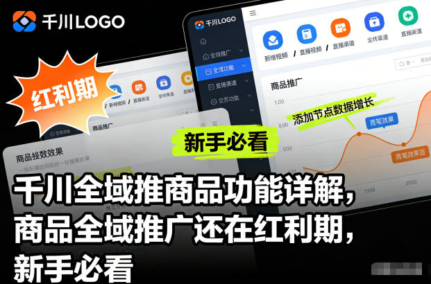 千川全域推商品功能详解，商品全域推广还在红利期，新手必看-创领云聚