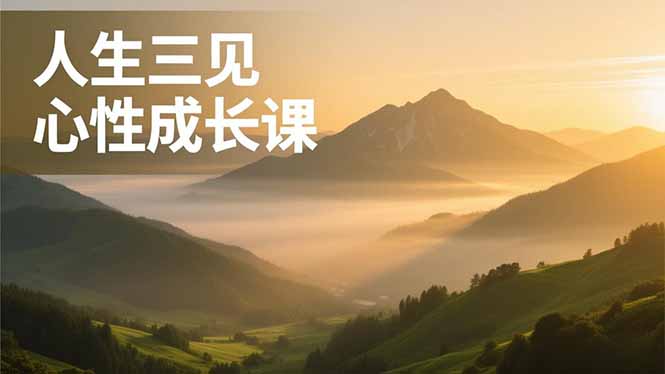 人生三见心性成长课，见天地众生自己，搞透人性安顿身心，活出清晰自我，内在富足无价-创领云聚