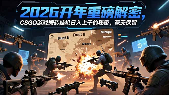 2026开年重磅解密，CSGO游戏搬砖挂机日入上千的秘密，毫无保留-创领云聚