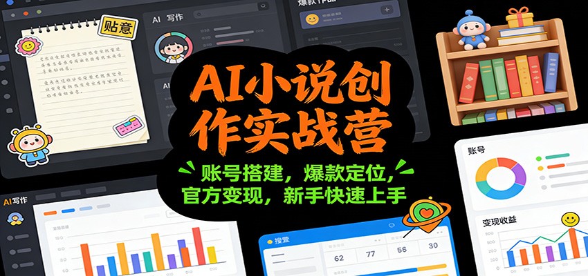 AI小说创作实战营：账号搭建，爆款定位，官方变现，新手快速上手-创领云聚