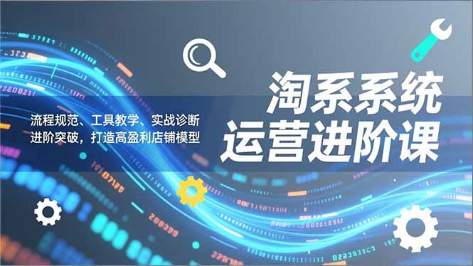 淘系系统运营进阶课2.0，流程规范、工具教学、实战诊断，进阶突破，打造高盈利店铺模型-创领云聚