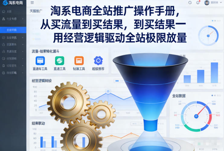 淘系电商全站推广操作手册，从买流量到买结果一用经营逻辑驱动全站极限放量-创领云聚