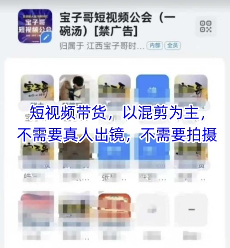 宝子哥头部团队短视频带货，以混剪为主，不需要真人出镜，不需要拍摄【更新12月】-创领云聚