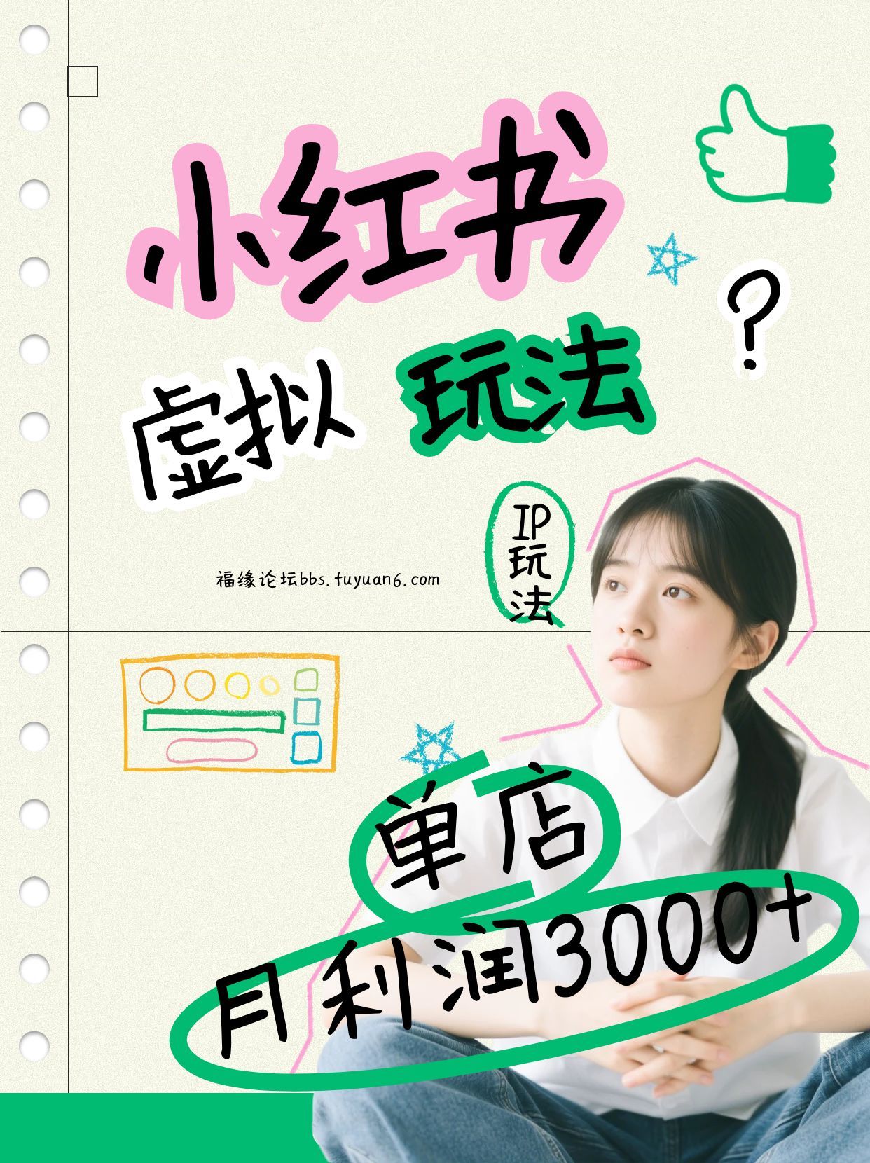 小红书虚拟玩法(铺货流和单品玩法)，单店月利润3000+，IP打法+原创商品(0违规)-创领云聚