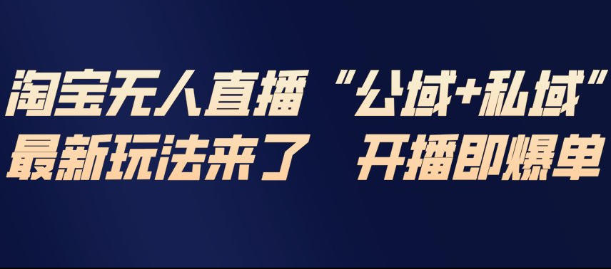 淘宝无人直播完整教程，公试+私域，最新玩法来了，开播即爆单-创领云聚