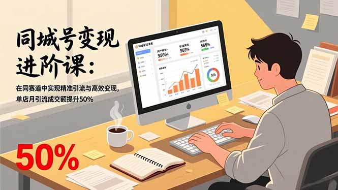 同城号变现进阶课：在同城赛道中实现精准引流与高效变现，单店月引流成交额提升50%-创领云聚