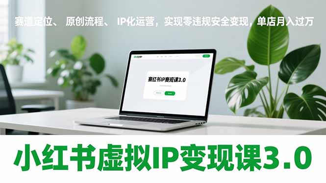 小红书虚拟IP变现课3.0，赛道定位、原创流程、IP化运营，实现零违规安全变现，单店月入过万-创领云聚