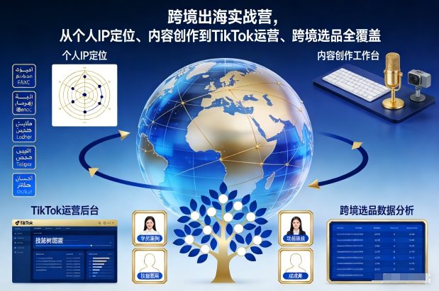 跨境出海实战营，从个人IP定位、内容创作到TikTok运营、跨境选品全覆盖-创领云聚