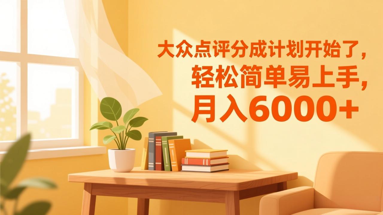 大众点评分成计划开始了，轻松简单易上手，月入6000+-创领云聚