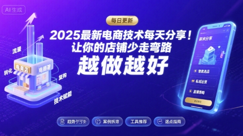 2025最新电商技术每天分享，让你的店铺少走弯路，越做越好(更新26年01月)-创领云聚
