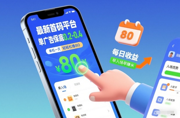 最新首码平台，单广告保底0.2-0.4，单机一天轻松撸80，早入场早賺米【揭秘】-创领云聚