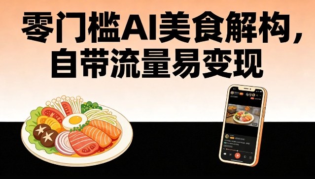零门槛AI美食解构，自带流量易变现-创领云聚