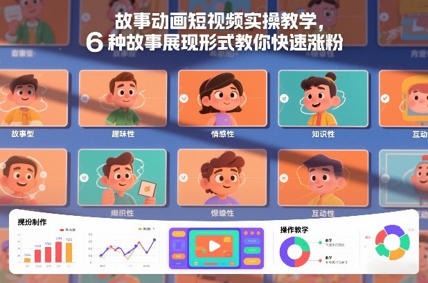 故事动画短视频实操教学，6种故事展现形式教你快速涨粉-创领云聚