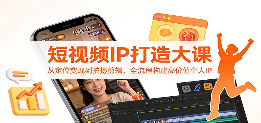 短视频IP打造大课：从定位变现到拍摄剪辑，全流程构建高价值个人IP-创领云聚