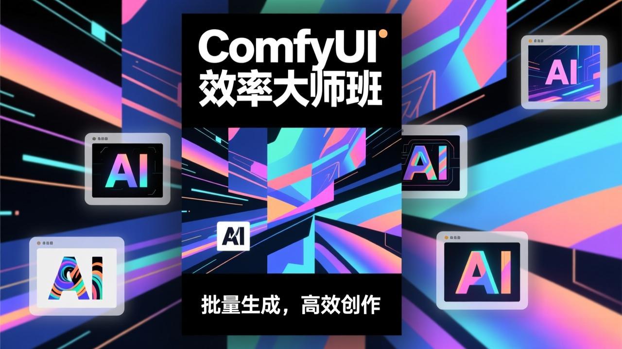 ComfyUI效率大师班：工作流搭建，批量生成，将个人AI出图效率提升5-10倍，月接单收入1-3万-创领云聚