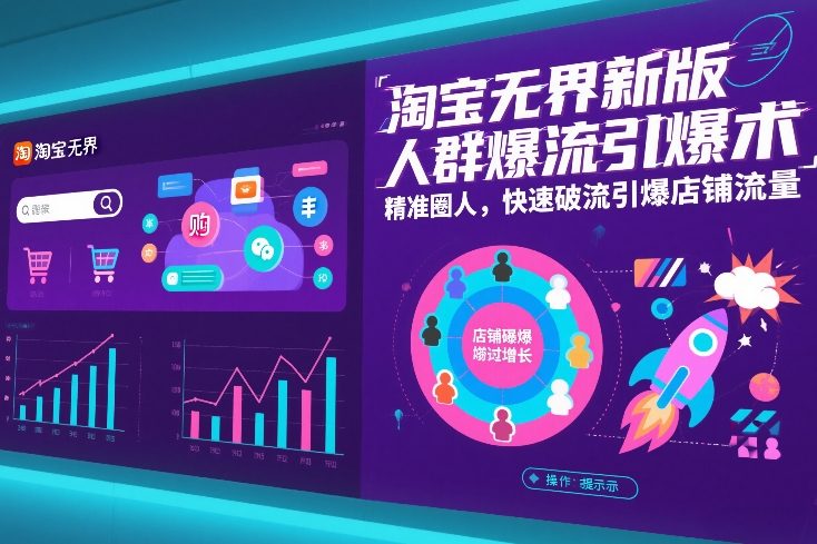 淘宝无界新版人群爆流引爆术，精准圈人，快速破流引爆店铺流量-创领云聚