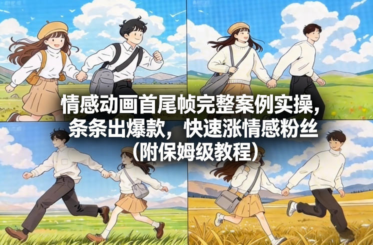 情感动画首尾帧完整案例实操，条条出爆款，快速涨情感粉丝(附保姆级教程)-创领云聚