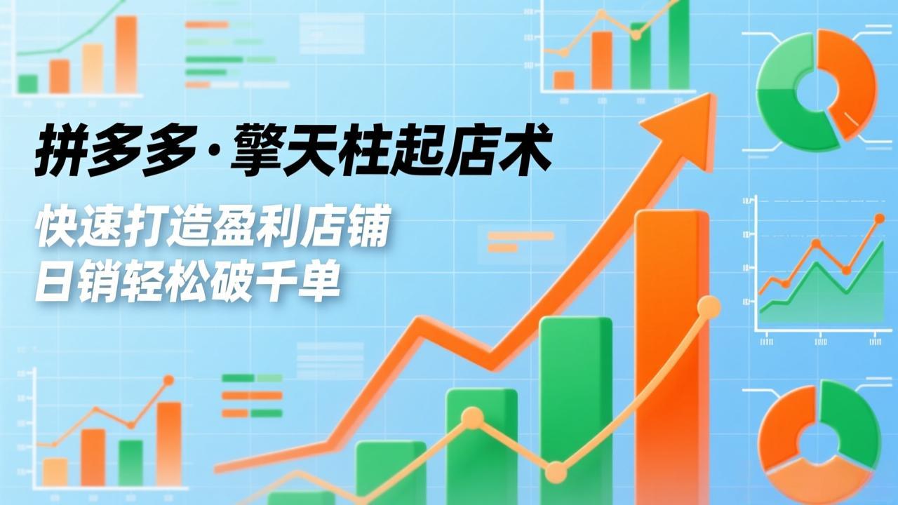 拼多多·擎天柱起店术，爆流布局、利润起飞、不断流，快速打造盈利店铺，日销轻松破千单-创领云聚