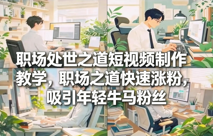 职场处世之道短视频制作教学，职场之道快速涨粉，吸引年轻牛马粉丝-创领云聚