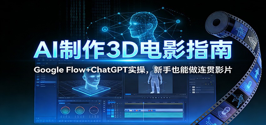 AI制作3D电影指南：Google Flow+ChatGPT实操，新手也能做连贯影片-创领云聚