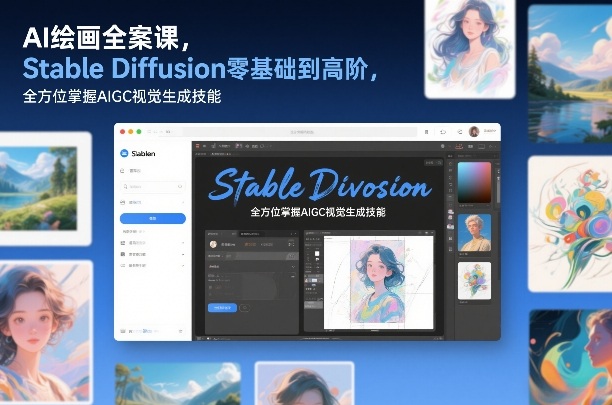 AI绘画全案课，Stable Diffusion零基础到高阶，全方位掌握AIGC视觉生成技能-创领云聚