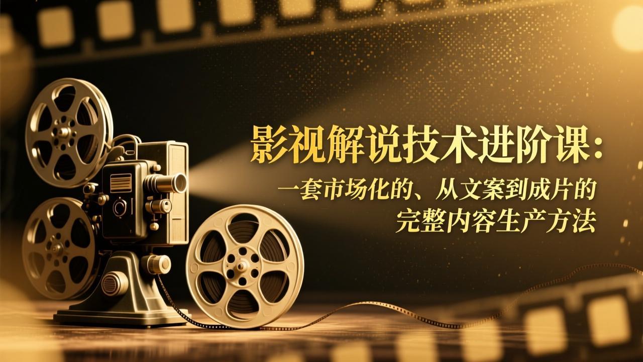 影视解说技术进阶课：一套市场化的、从文案到成片的完整内容生产方法-创领云聚