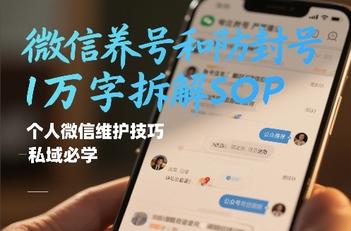 微信养号和防封号1万字拆解SOP，个人微信维护技巧，私域必学【文档】-创领云聚