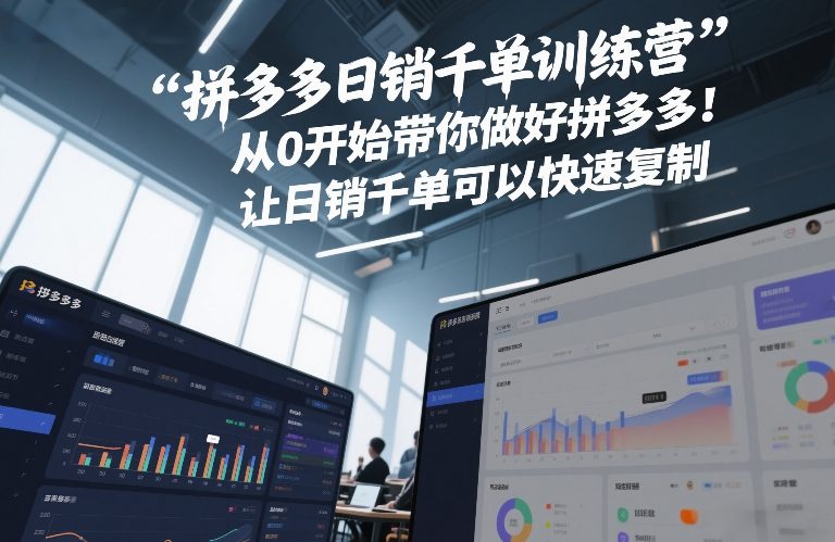 拼多多日销千单训练营，从0开始带你做好拼多多，让日销千单可以快速复制(更新26年1月)-创领云聚