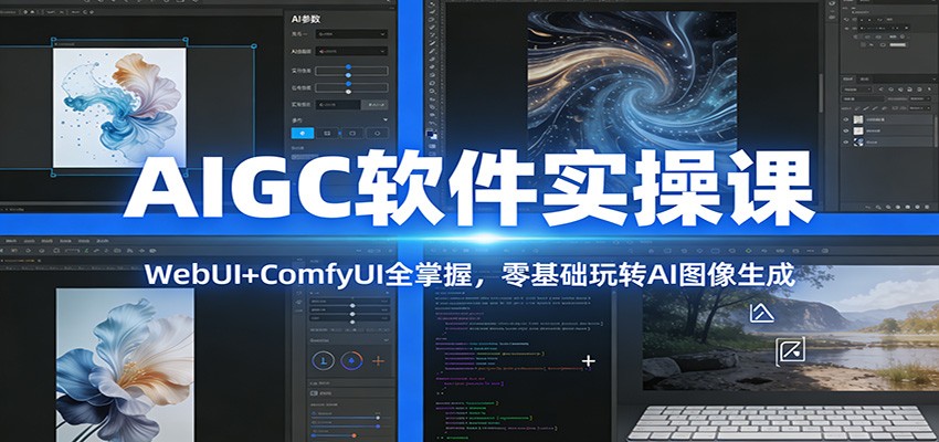 AIGC软件实操课：WebUI+ComfyUI全掌握，零基础玩转AI图像生成-创领云聚