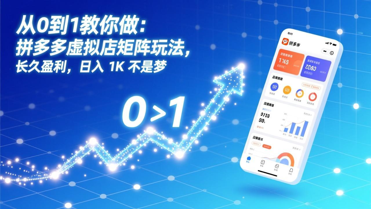 从0到1教你做：拼多多虚拟店矩阵玩法，长久盈利，日入 1K 不是梦-创领云聚
