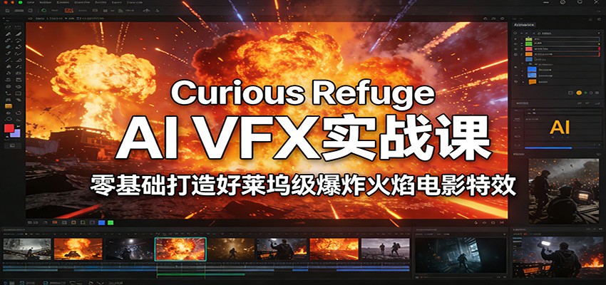 Curious Refuge AI VFX实战课，零基础打造好莱坞级爆炸火焰电影特效-创领云聚