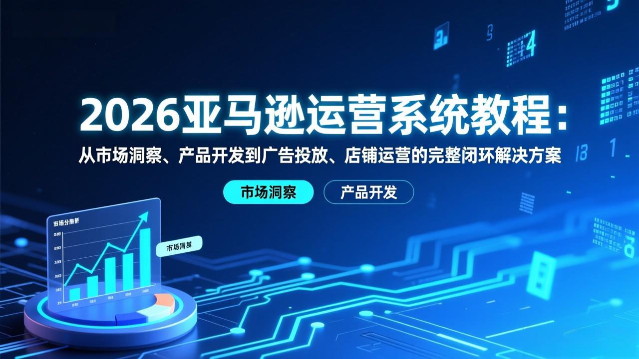 2026亚马逊运营系统教程：从市场洞察、产品开发到广告投放、店铺运营的完整闭环解决方案-创领云聚