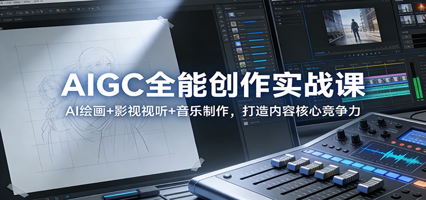 AIGC全能创作实战课：AI绘画+影视视听+音乐制作，打造内容核心竞争力-创领云聚
