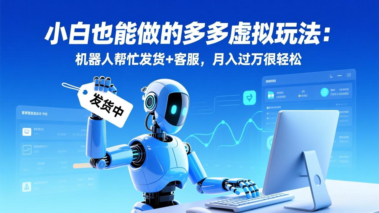 小白也能做的多多虚拟玩法：机器人帮忙发货+客服，月入过万很轻松-创领云聚