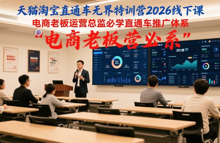 天猫淘宝直通车无界特训营2026线下课，电商老板运营总监必学直通车推广体系-创领云聚