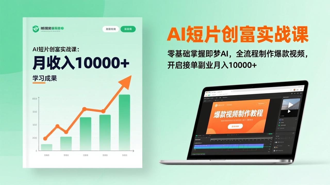 AI短片创富实战课：零基础掌握即梦AI，全流程制作爆款视频，开启接单副业月入10000+(更新-创领云聚