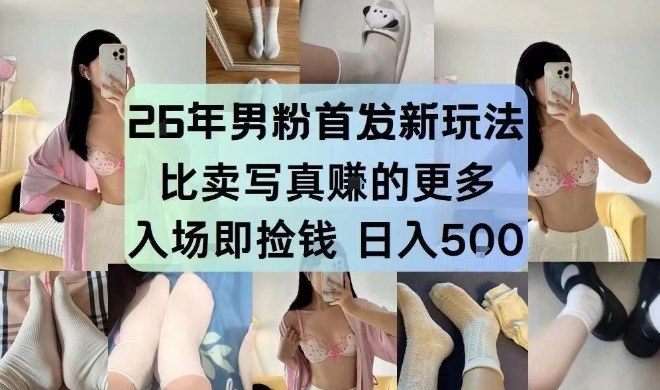 26年男粉首发最新3.0玩法，独此一家，比卖写真賺的更多，入场即捡钱，日入5张【揭秘】-创领云聚