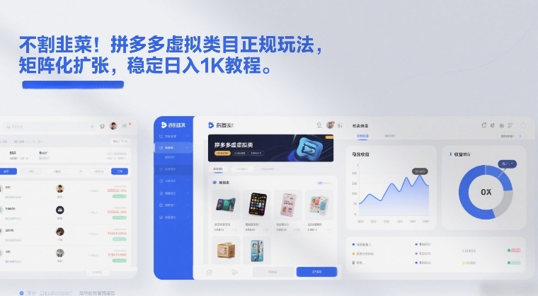 不割韭菜！拼多多虚拟类目正规玩法，矩阵化扩张，稳定日入1K教程【揭秘】-创领云聚