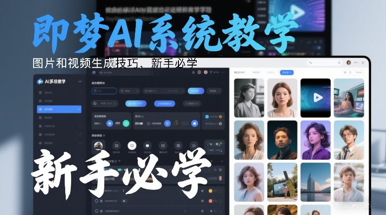 即梦AI系统教学，图片和视频生成技巧，新手必学-创领云聚