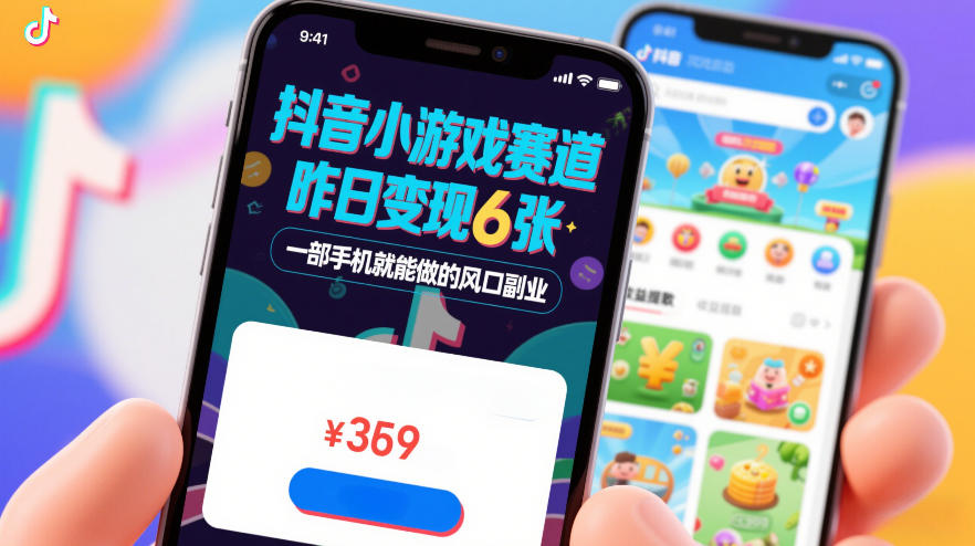 抖音小游戏赛道，昨日变现600+，零基础一部手机就能做的风口副业【揭秘】-创领云聚