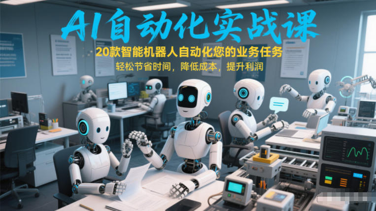 AI自动化实战课：20款智能机器人自动化您的业务任务，轻松节省时间，降低成本，提升利润-创领云聚