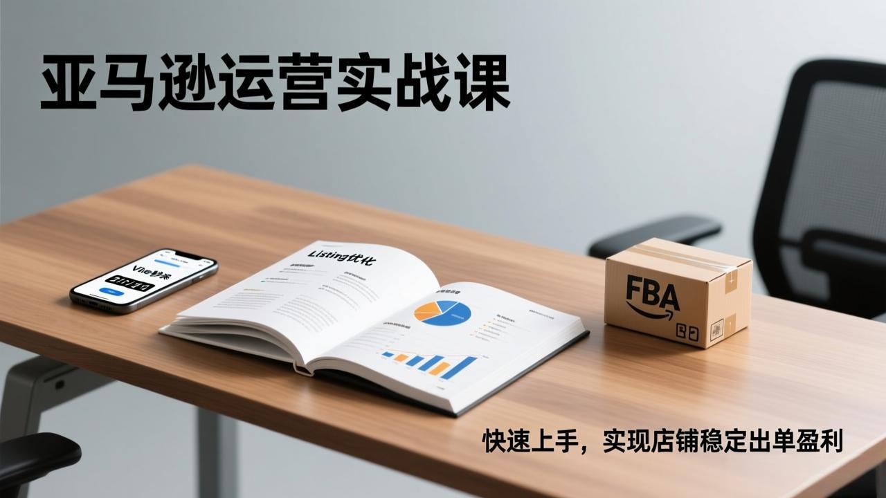 亚马逊运营实战课，Listing优化、Vine秒杀、FBA发货，快速上手，实现店铺稳定出单盈利-创领云聚