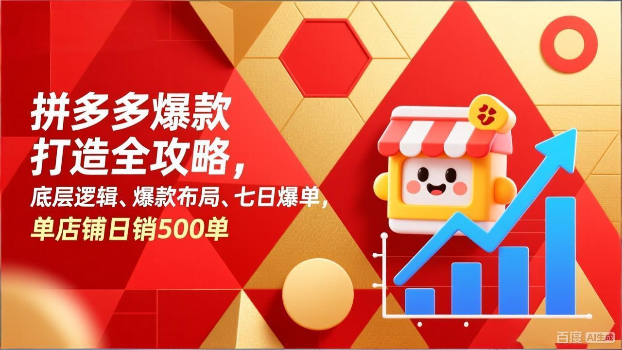 拼多多爆款打造全攻略，底层逻辑、爆款布局、七日爆单，单店铺日销500单-创领云聚