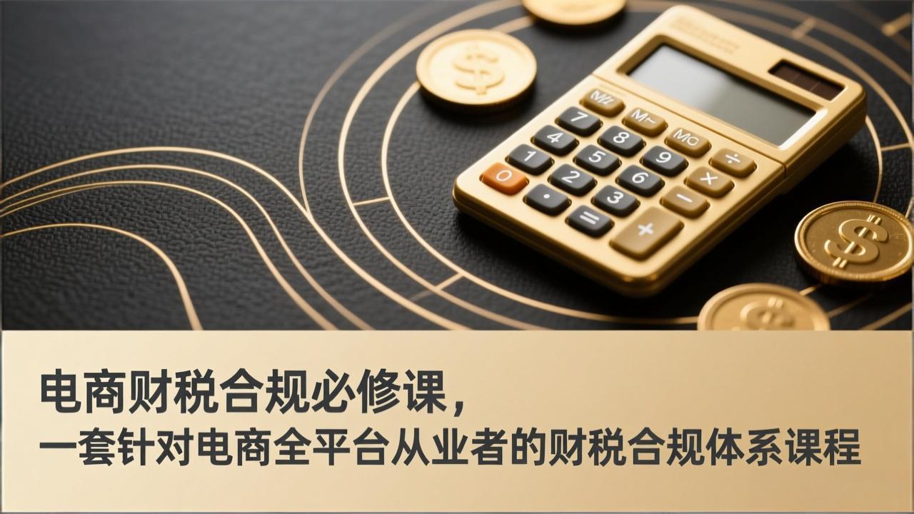 电商财税合规必修课，是一套针对电商全平台从业者的财税合规体系课程-创领云聚
